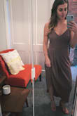 I bought this dress for a friend's wedding and it was awesome. Well made and love the fabric. I do wish I'd bought one size down due to the length (it went to my heels even though it's 'midi') and size of the waist / bust. 

It fit in general, but I wore a fairly padded bra to make up for the extra inch of fabric in the top. And heels were a must since it would have dragged on the floor. Otherwise, looked great & I got a ton of compliments on it! - Madelaine R.