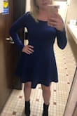 I had a feeling this was going to be a little big because of the last dress I ordered from here, so I ended up buying a small. It fit perfectly! I wore this to work with some Steve Madden boots and got compliments all day. I work as a secretary and was so comfortable! Would highly recommend! I think I'm going to buy then red one as well. - Alexandria P.