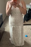 Bought for my courthouse wedding. I fell in love with it online, and when I tried it on! It's very flattering, and I love the small train. - Melanie W.