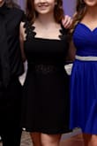 Wore this dress to a party and loved it. Was super flattering and unlike anything anyone else was wearing. The lace detail around the waist and sleeves really make this dress shine. Ordered a medium and wished I hadn't. Of course, the dress still looked amazing and I love it nevertheless, but I had a bit of room in the chest around as well as the waist. Still love, but if you're a small, I advise you to get a small. True to size. - Jordyn C.