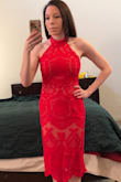 I knew I just had to buy this red dress after seeing it on the model. Wish it was a little shorter length-wise, but other than that, beautiful! - Rebecca R.