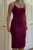 Dress material is nice and is fully lined with an attached slip for extra thickness. Plum color is pretty (maybe a little more purple than the photo). Sizing is a little looser than I like so will return for a smaller size. - Taylor B.