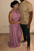 Very versatile dress! Loved the color. It also fit very flattering. The pic below makes the dress look very long, it's just that I changed from heels to flip flops by that time and did not adjust the dress. - Samantha D.