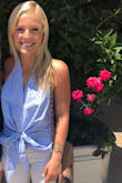 I wore this halter button down with white jeans and sandals perfect for lunch with the girls! The spin off of a structured button down can be dressed up with a blazer or more casual on its own. The material is high quality without being too thick. Love this look! - Sara S.