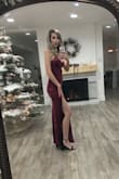 This dress is stunning. It hugs all the right curves and the slit made my legs look long for days! - Heather L.