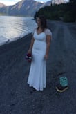 Ordered this for my Alaskan elopement style wedding this fall. I could not believe how great the quality of the fabric was when I received it in the mail. It does run a tad bit long (had to wear heels) and to make it to Alaska the shipping did take way longer than expected. I did have to have an alteration to the straps so that cleavage was better under wraps. I am so glad that I found this dress here to order- it completed the overall feel of the day. - Katie R.