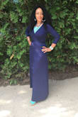 I wore this dress to church, and received so many compliments that day. I brought 2 different colors, navy blue and black. Beautiful! - Guenite R.