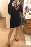 I love this dress! It's so easy to dress up or down. Put on some heels and a blazer for the office, or a statement necklace and you've got an amazing look. I'd love to see this in a cobalt blue and a blush or lavender color. Sleeves are a little long for my petite frame. It is Jersey so it will cling. I definitely want this in more colors! - Stephanie M.