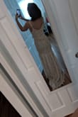 The lace is gorgeous and vintage, I think it would look better on a more slender and long frame than my athletic short build. The lace is thick and beautiful. If the back had been lower I might have made it work. - Danielle D.
