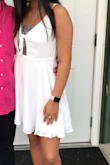 I ordered in a medium but I wish it was a small. Then I washed and dried it and it was a perfect fit! So if you don't want it to shrink, be careful while washing and drying! I wore to a graduation and the dress was a little showy, so I wore a lace tank top underneath and it was precious! - Mya L.