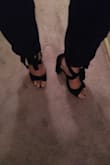 I really love wearing them with my black skinny pants, and I will find a sexy dress to go with them! They are also really comfortable! I really love the way they make my legs look! I love them so much! They are my new favorite shoes! - Brittany J.