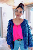 I love this sweater, it is so cute and the color is beautiful. It runs a little large but it is so soft and comfy. I can't wait to wear it all the time in the spring, it has just the right amount of chunky feel. - Donia M.