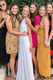 I wore this dress to my rehearsal dinner, it fit great! Had to get it taken up a bit at the bottom but otherwise perfect and very cute. - Carly G.