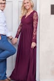Bought this dress last minute for my engagement pictures. It fits just right, the color is great & the back is amazing! - Tonja S.