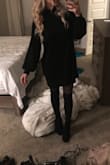 Since receiving this sweater dress I wear it a little too much to be honest! But I dress it differently each time I wear it. One time with booties, another time with jeans and another with black nylons (pic)! Dirty room, don't judge.
So so cute, highly recommend. - Paige B.