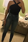 I love this top! The M fits perfectly and just right to wear without a bra. I wore it with a leather jacket or with jeans and heels. You can dress it up or down! - Lauren D.