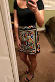 Love this skirt because it's different. Fits true to size, I am short so it fits high waisted for me. - Jaime C.