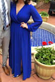 Absolutely love this dress. The color is even deeper in person and it is extremely comfortable!! I would recommend for any event- very easy to dance in and sassy leg slit! - Ashli C.