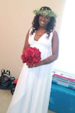 I really love this dress and it was PERFECT for my home wedding!!! Please size yourself before buying just to ensure a perfect fit. I had issues due to my bust line however I wouldn't change anything about it!!!! - Erica F.