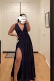 I got this dress for prom and it's beautiful but the major problems is the length I wouldn't say I'm short and I step on the dress when I walk and if you have a chest the straps are going to have to be adjusted - Stephanie R.