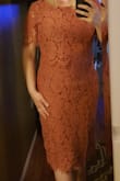 This dress is so flattering. It skims the body beautifully and the color dusty rose is just perfect. - Cathryn H.