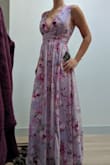 Love love love the dress got an XS the band area was a perfect fit but the straps were a bit long and the dress was meant for someone over 6ft tall so had it hemmed and shortened the straps by a seamstress. The slit on the side was in the perfect spot not too high or too low but might be high for someone tall. - Sarah L.