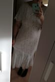 It's so, so large, I'm so sad, had the biggest illusion for my wedding dress, looked through all dresses like for two months until I decided. I even asked for help in your live chat! I was recommended to get an XL, and even the skin color in the bottom seems darker. I'm just sad, can't wear this on my wedding day - Sara S.
