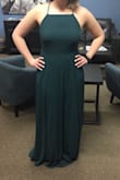 I bought this dress to wear as a bridesmaid in my friends wedding. The dress fits perfect! I love the beautiful green color. The material is high quality and flowy and you can't beat the price! My only concern is the bra situation because the back is so low and the sides might show "sticky bra wings" BUT I'm not too concerned. The lovely dress at this price far outweighs the bra troubles. - Bethany L.