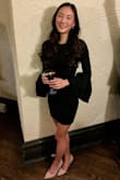 This was a perfect Christmas party dress! Got so many compliments all night. It's both classy and sexy. The length is a tiny bit short, it does rise up when you walk but all in all great dress!! - Sally E.