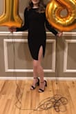 I ordered this dress and loved it! Material is so soft, but it was not the most flattering on the tummy area. I could've gotten away with a small because medium was a tad loose. Other than that, so cute and comfortable! Definitely recommend. - Alyssa D.