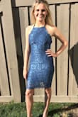 Bought this for my daughter for a dance she had. It looked stunning on her and the fabric in person was so much nicer than pictured. - Crista S.