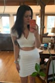 This two piece is everything I want it to be! It fits great! The material is light so it is perfect for going out in the spring and summer! It is a little see through if you wear dark underwear but just wear nude or nothing and it's perfect! I ordered a MD! - Addy A.