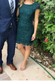 Overall the dress is really pretty but the back shoulder area literally flops open. I didn't realize this until I was wearing at a friends wedding. I'd probably also order a size down because the material seemed to grow throughout the night. - Brittney S.