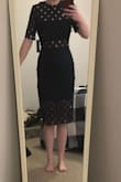 I have not yet worn this to the wedding that I bought it for, but when I tried it on, I fell in LOVE. I sent a picture of myself in the dress to many friends and family members, and I cannot stop receiving compliments. SO flattering. I am usually between a 6 and 8. I ordered a 6, and it fits like a glove. OBSESSED! - Mary S.
