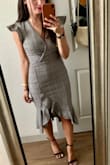 From older women to younger girls, I get tons of compliments. The only reason why I am giving 4 stars is because the V is really low, a bit unprofessional (in my opinion) if you have a a big bust. (Mine is really not that big) I had to sew it a bit closer so I would feel more comfortable at work. Otherwise, Love this dress! - Thalia M.