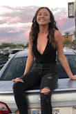 I like this and the material, but it's a little big in the back and the chest. I wish I had ordered a smaller size. I am normally a medium, but a small definitely would fit better. - Jenna H.