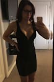 Sexy and modern. Material is forgiving and fits like a glove. I can't wait to wear this dress! The zipper gets caught a bit close to the top so I will have to be careful with it. - Nikki C.