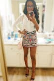 Just wore this skirt for valentines and I received so many compliments everywhere I went. I have never wore or owned a mini skirt and let me tell you that is definitely going to change. Literally, 2 different cars pulled over to tell me they loved my skirt (and legs lol). My husband loved it too. It is great quality and fits just right.

This skirt is a game changer. - Laura O.