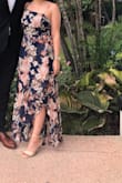 I usually take a small in Lulus and did keep the small. It is tight around my rib cage but you can't tell... can just feel tight when I breathe! Interesting cut and love the back especially. It has great movement, really pretty! - Robyn C.