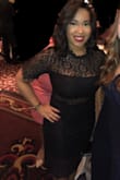 This dress is very elegant. I wore it to my office holiday party. It's sexy in a subtle way. I was worried about the lace around the waist, since I would be surrounded by important peeps from work, but it shows just enough skin. Very nice. I'm in between sizes so it fit slightly big, but a M would've been too tight around my hips. - Maria D.