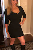 This dress is a little loose on me, I'm very lean, muscular not skinny. But I kept it because with a sweater it can be a great dress for more conservative events. If I wanted it for a night out kinda dress, I might have exchange for a small. Didn't really show any cleavage. - Rachel J.