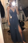 This dress flows perfectly and the slit is a great length. The color is beautiful and I can't wait to wear it for prom in the spring! So so pretty! - Erin G.