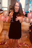 This dress is one of my favs. It fits true to size and is very classy. Chose to wear it at my engagement party and got a lot of compliments. - Jordan B.