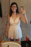 First of all, you cannot wear most adhesive bras with this outfit. It's so low-cut in the front that it would show. So, as most of the reviews have said - no bra is the way to go with this outfit. I had to play with the straps a lot to get it to pull the front up because otherwise, the girls are on full display if I bent over at all. But once I got that adjusted, I really liked it. Super flattering on the top half. Now, I don't have the best body type for a romper (super short waist and proportionately big hips), but it's still fun. Like the comments say, the bottom part is super wrinkly, but I plan to just let it hang in the bathroom when I shower. lol. Or just iron it. The lacework at the top is great - fun and good quality. I bought it for my upcoming honeymoon. It's actually my first romper to buy. - MARY B.