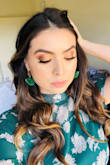 I wanted a modest dress for a church wedding and this dress was perfect. It fit a little big on me but nonetheless still beautiful and comfortable.  I paired it with gold/green earrings and tan block heels. I definitely recommend this dress! - Mayra G.