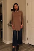 I absolutely LOVE these! I love that they are darker and give a bit more of a professional/dressy vibe, but can just as easily be dressed down for a casual feel. Wide leg pants are my favorite for a super trendy and modest look, and these do not disappoint. They also stretch out a bit, so if they're a bit tight when you first put them on, they will be perfect in no time, so order your regular size. Cannot recommend enough! - Rachel S.