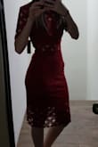 It's a nice dress. It fits a little loose on the top for me but that's because I'm wider on the hips and a 32A bra size. The lace is very stretchy which is nice because it doesn't feel too tight when I sit. - Jessica V.