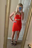 Loved the color and the material! I could have sized down for a tighter fit, but still loved the dress!! - Emma L.