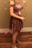 I loved this dress sooo much! I felt a little restricted with the off the shoulder at first, but I found where it was comfy, and I loved it!! I do wish the flap on the off the shoulder was sewed down though, it kept coming up every now and then. - Emma L.