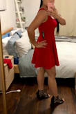 Very happy with this dress as well! I only wish for them to cover duty fees. I would totally be buying more dresses from Lulus! Quick delivery! The dress is a true red. The material is not the cheap type that's for sure! Great price and good material. Yes, yes and yes! True to size M. Not too tight, not too loose. I can't wait to wear this at a wedding!! - Maricel B.